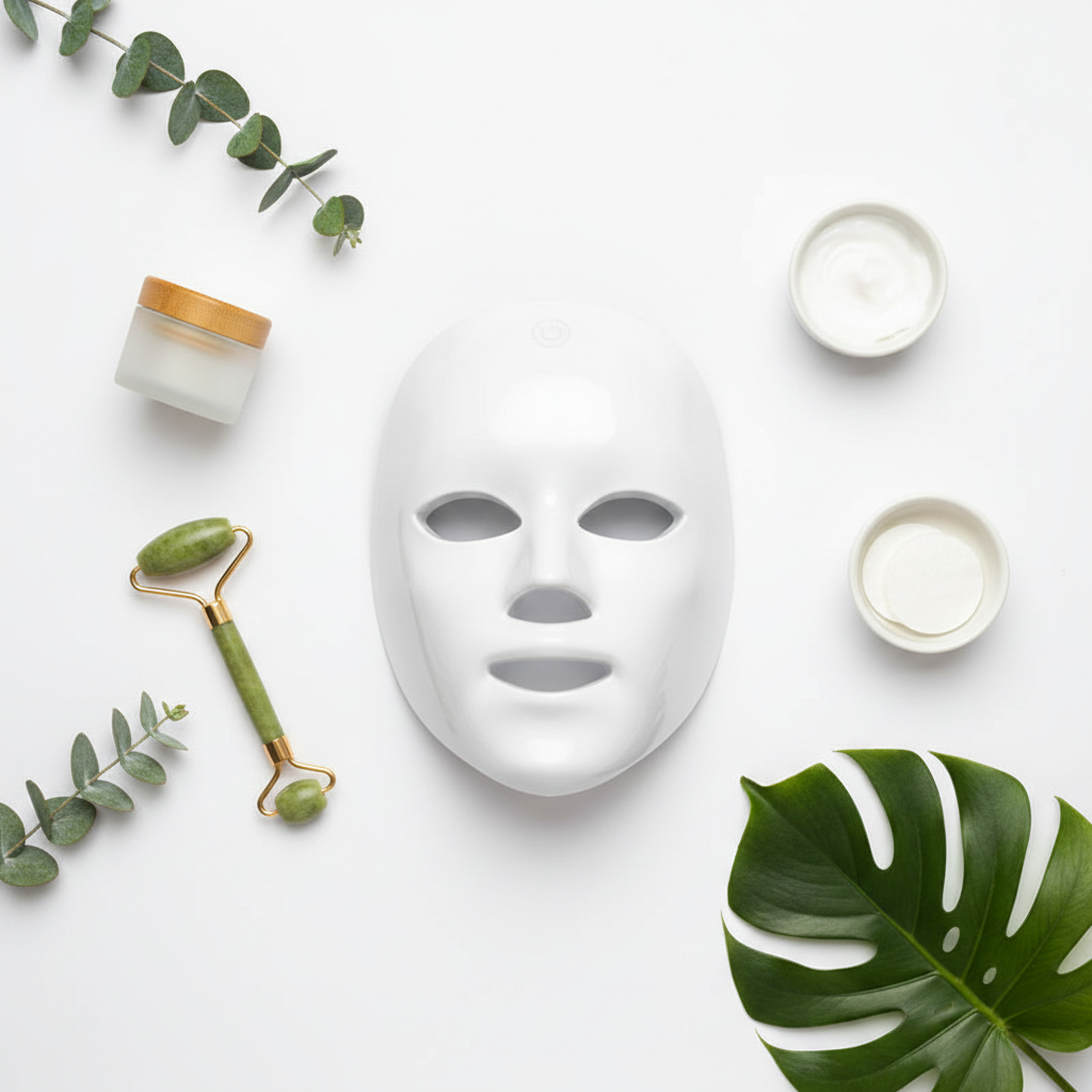 LED Mask — Flat Lay
